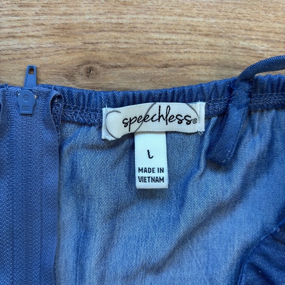 Blue Ruched Mini Dress - Picture 2 of 5